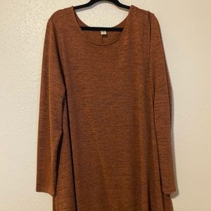 Orange-Brown midi sweater dress
